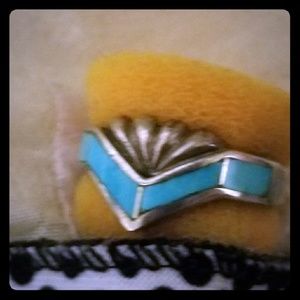 Turquoise and silver ring